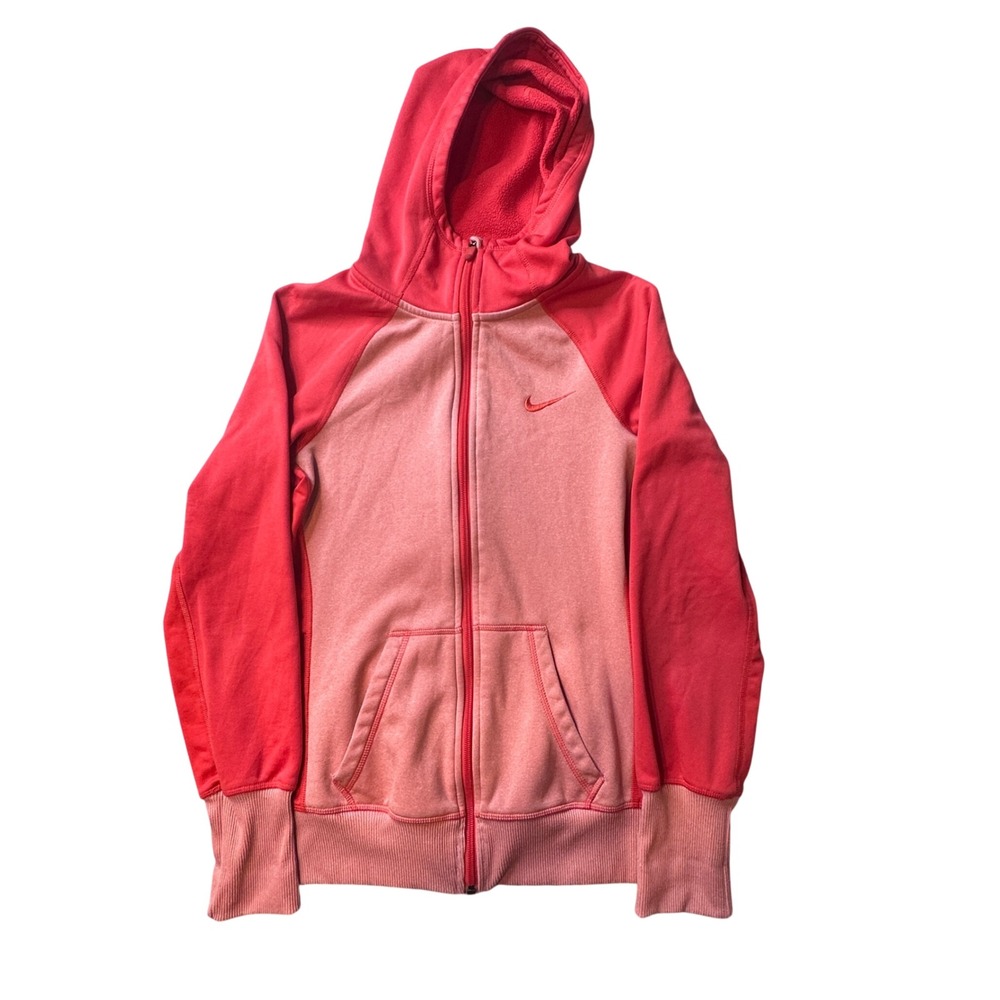 Nike Hoodie Womens XS Pink‎ Therma-FIT Full Zip Raglan Sweatshirt 484953-840